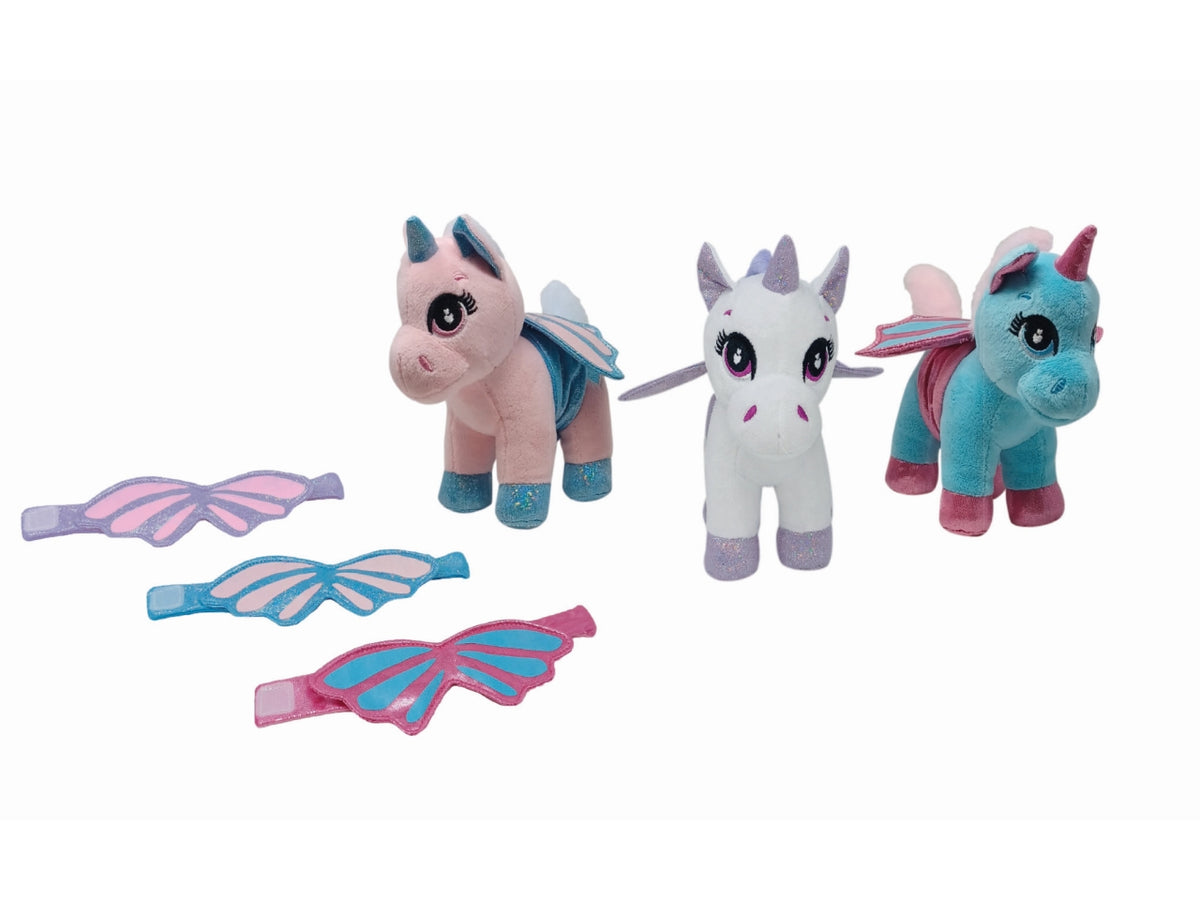 Baby unicorn peluche unicorno 15cm con bracciale alato