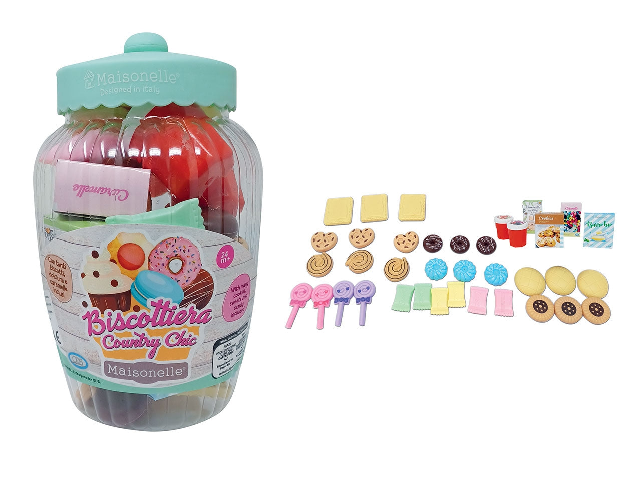 Maisonelle biscottiera country chic con accessori