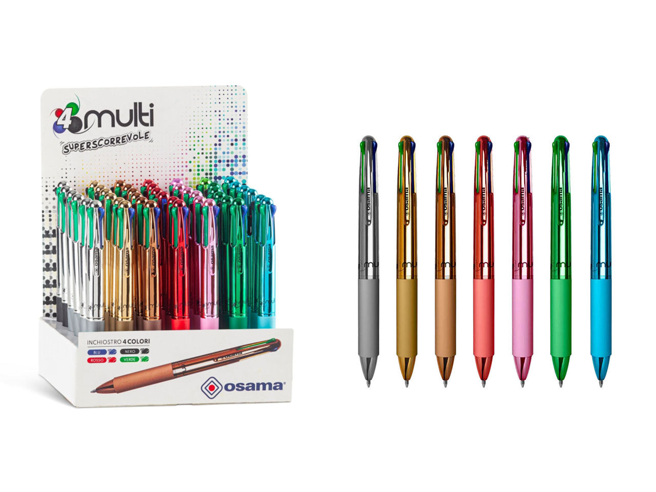 Penna sfera 4 colori osama chrome