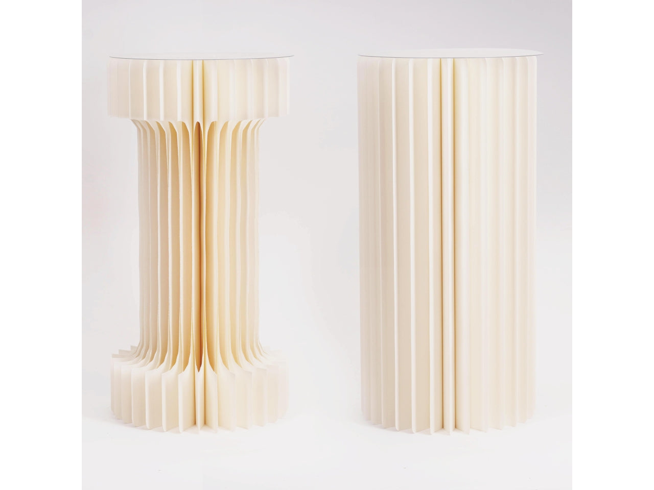Colonna 2forme plissettate con led d.30xh.20cm
