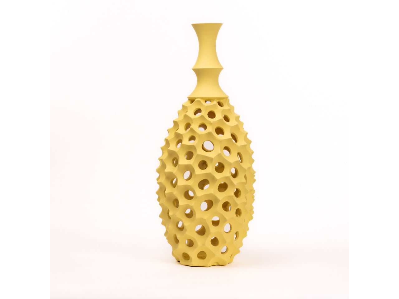 Vaso traforato slim 16x38cm giallo