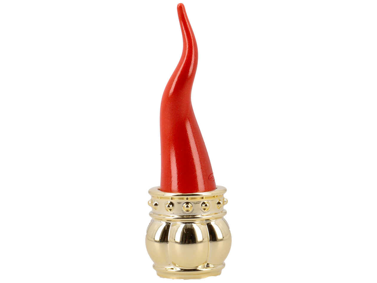 Corno rosso h.12cm con corona oro
