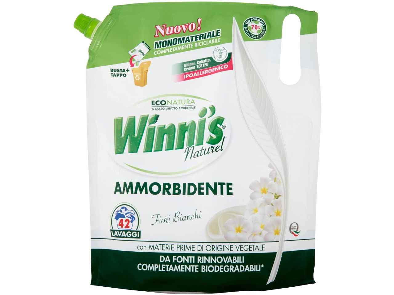 Winni's ammorbidente eco 42 lavaggi 1,47l fiori bianchi $