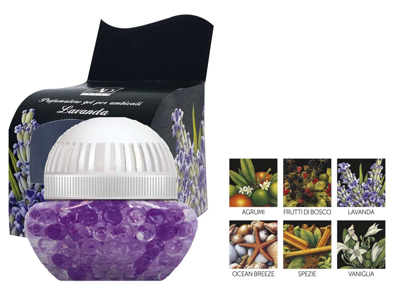 Profumatore in gel 120gr in 6 fraganze assortite