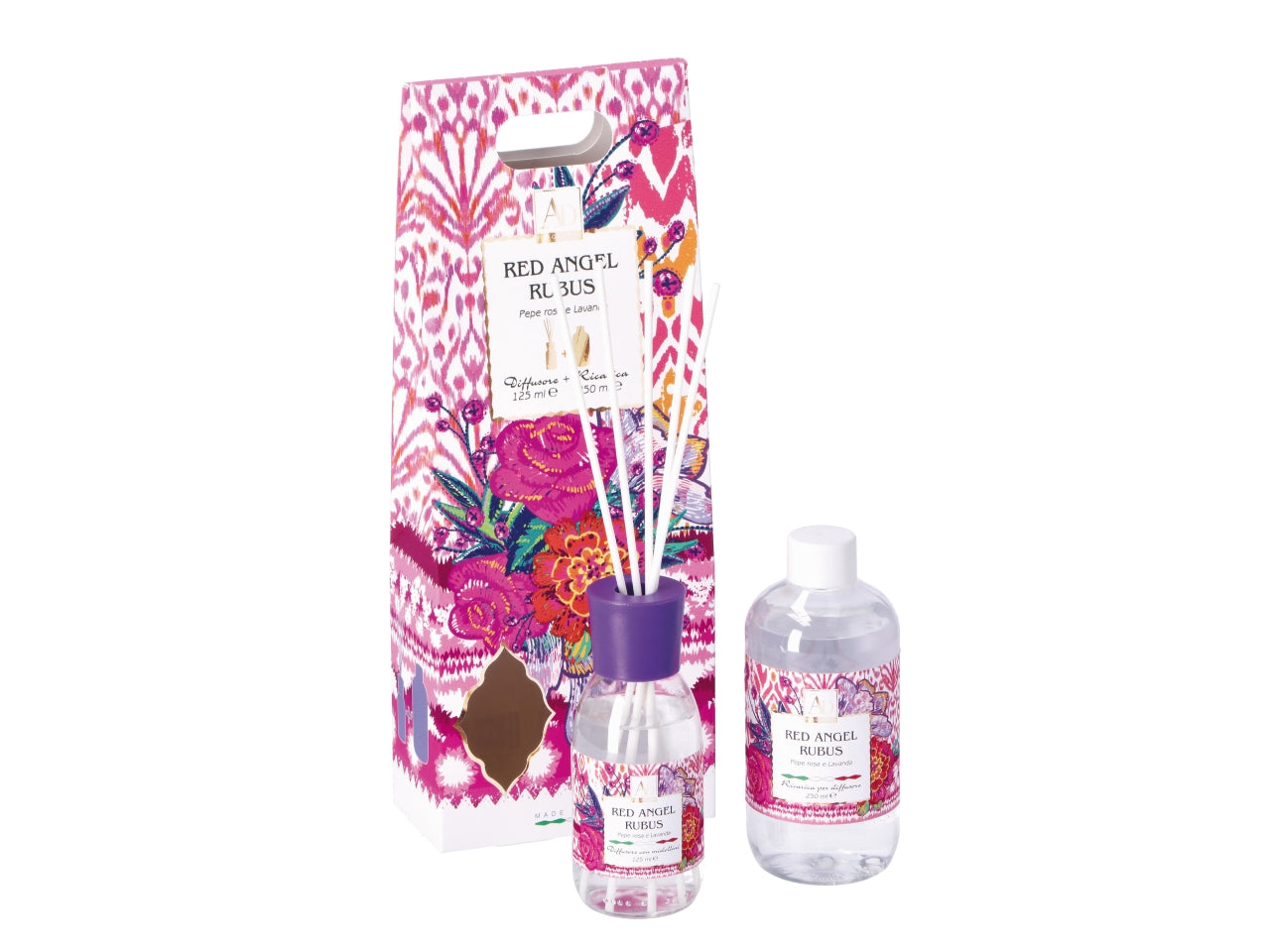 Diffusore di essenze 125ml e ricarica 250ml fraganza red angel
