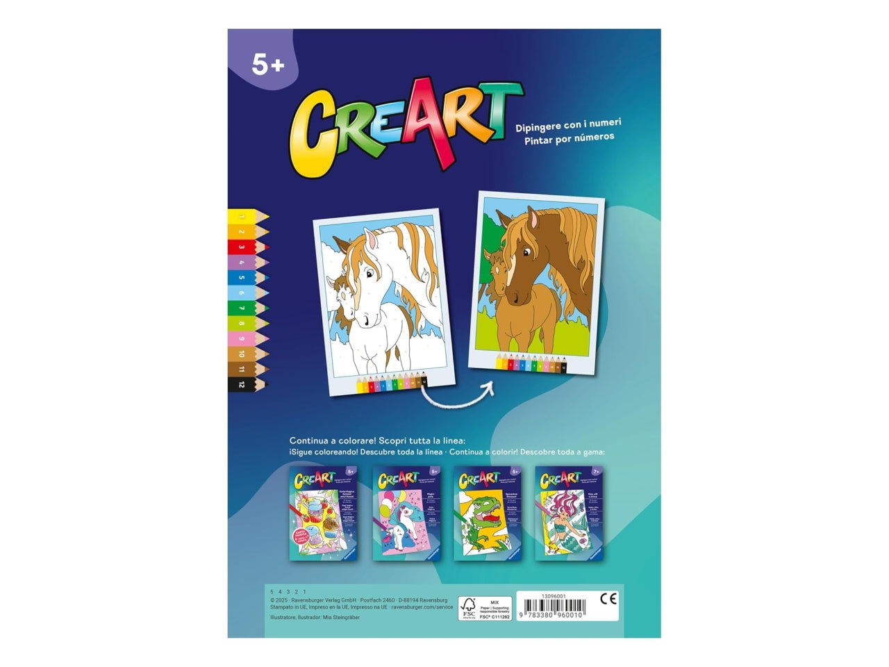 Creart album da colorare 5+ - teneri cavalli