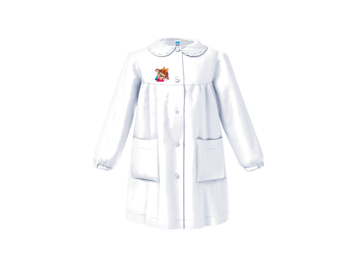 Grembiule bambina asilo 4 anni altezza 104cm bianco