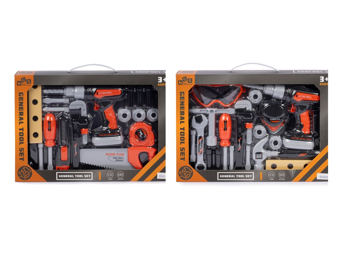 Set brico 2 assortimenti con trapano a batteria 38x26cm