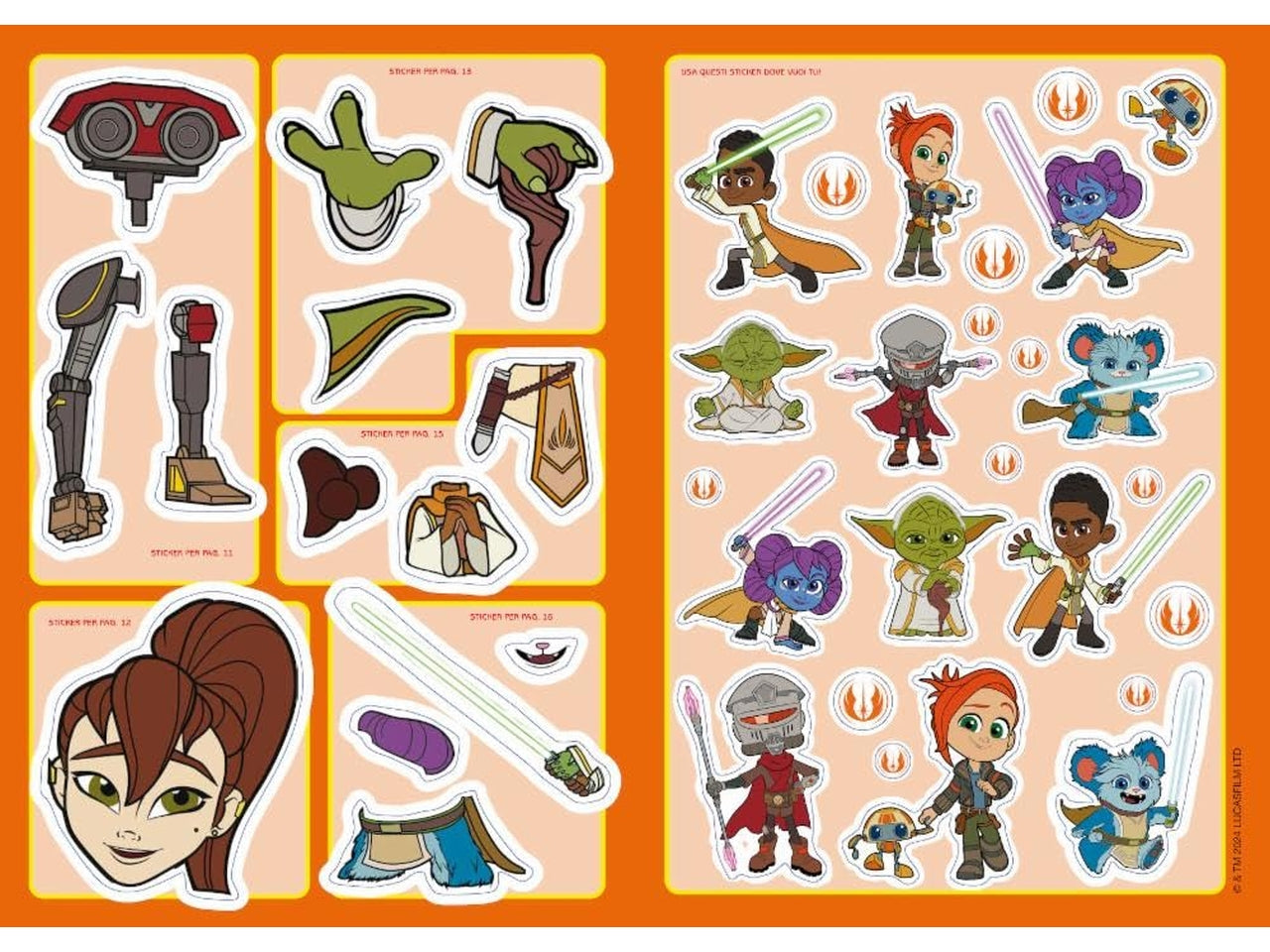 Libro young jedi staccattacca&colora