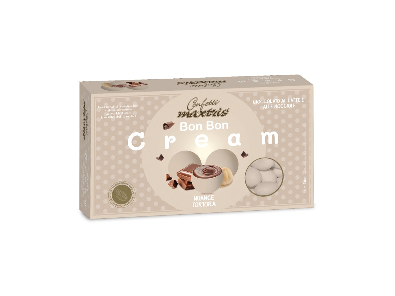 Confetti bon bon cream nuance tortora ripieni di crema nocciola