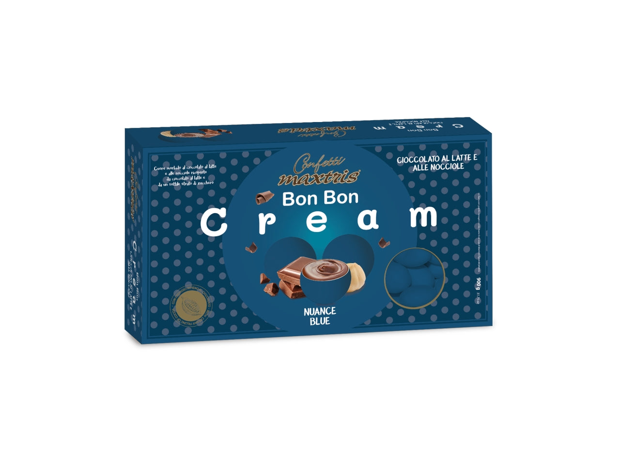 Confetti bon bon cream nuance blue ripieni di crema nocciola