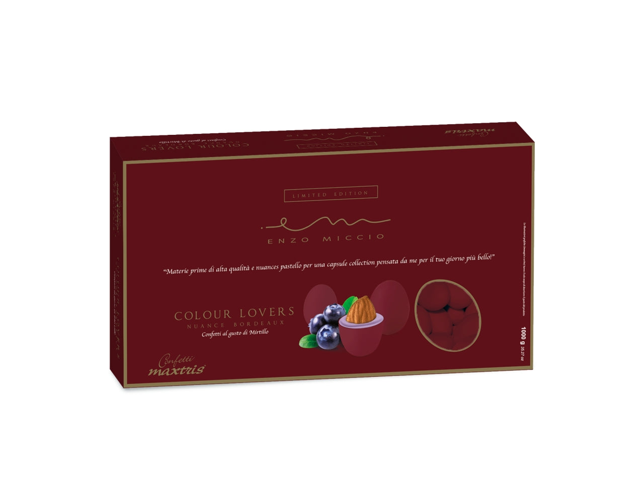 Confetti enzo miccio maxtris nuance bordeaux al mirtillo