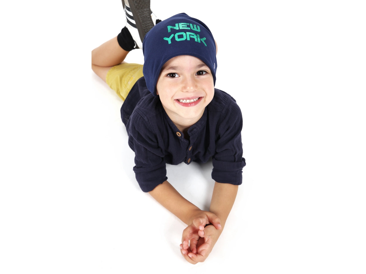 Berretto con stampa nyc tie dye taglia unica blu