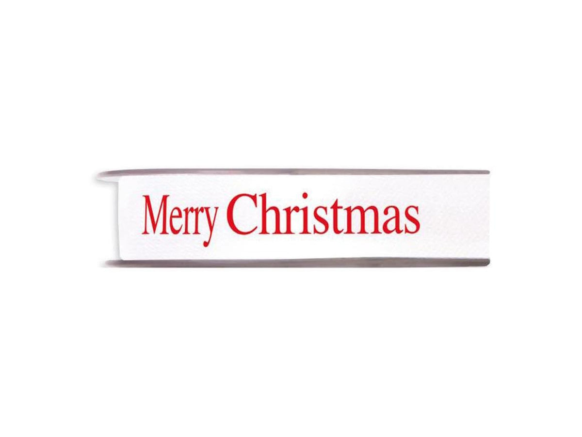 Nastro merry christmas 2,5cmx45mt bianco