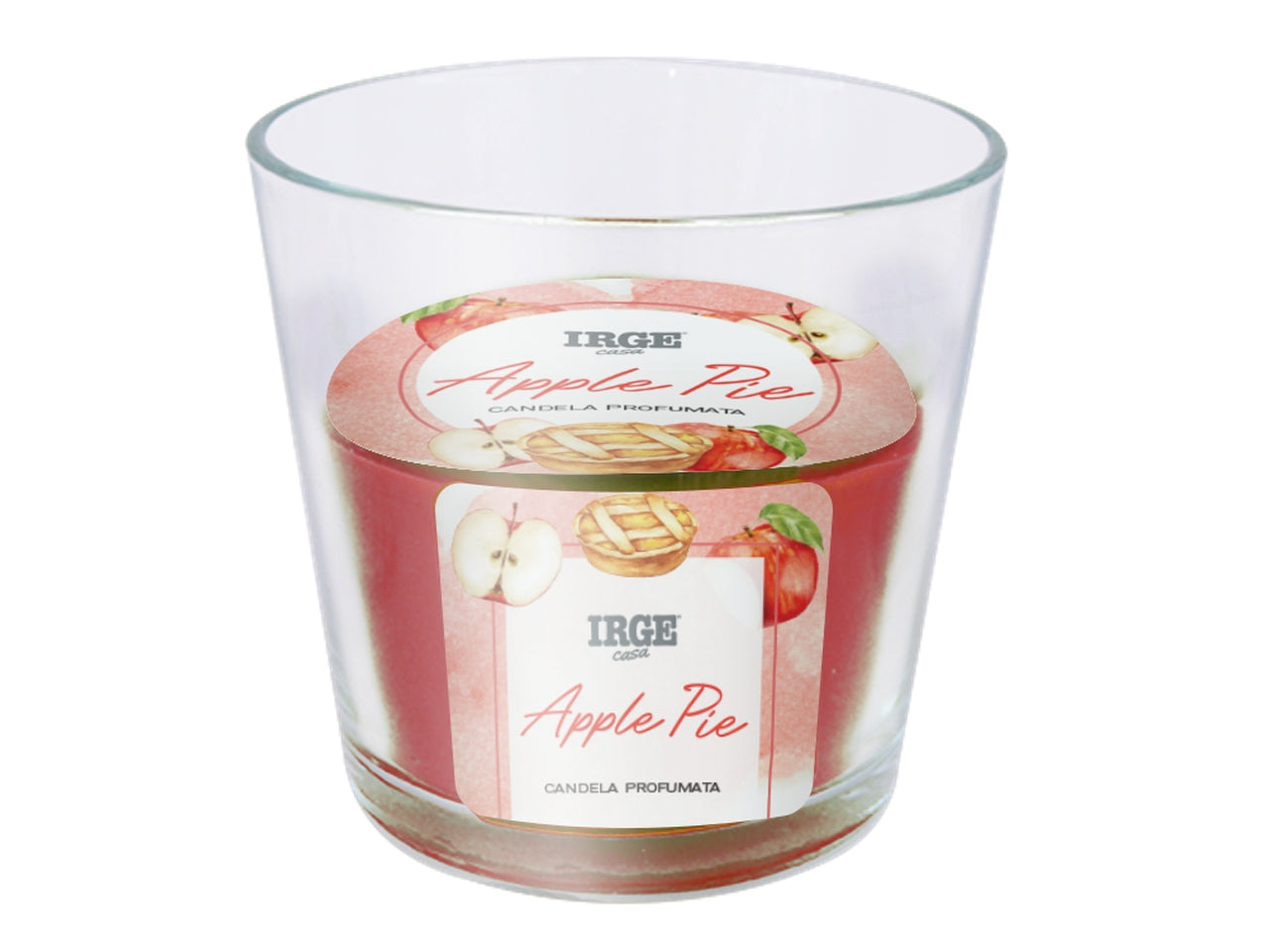 Candela bicchiere in vetro 460g 13xh12cm profumazione apple pie