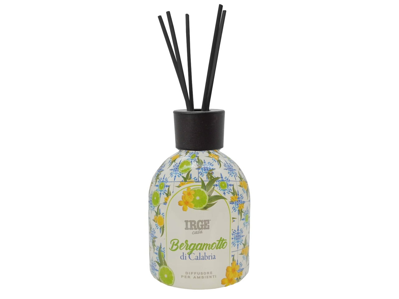 Diffusore di essenza con bottiglia decorata 500ml profumazione bergamotto di calabria