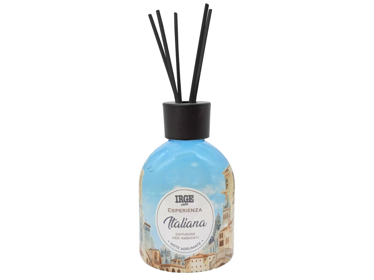 Diffusore di essenza con bottiglia decorata 500ml profumazione esperienza italiana
