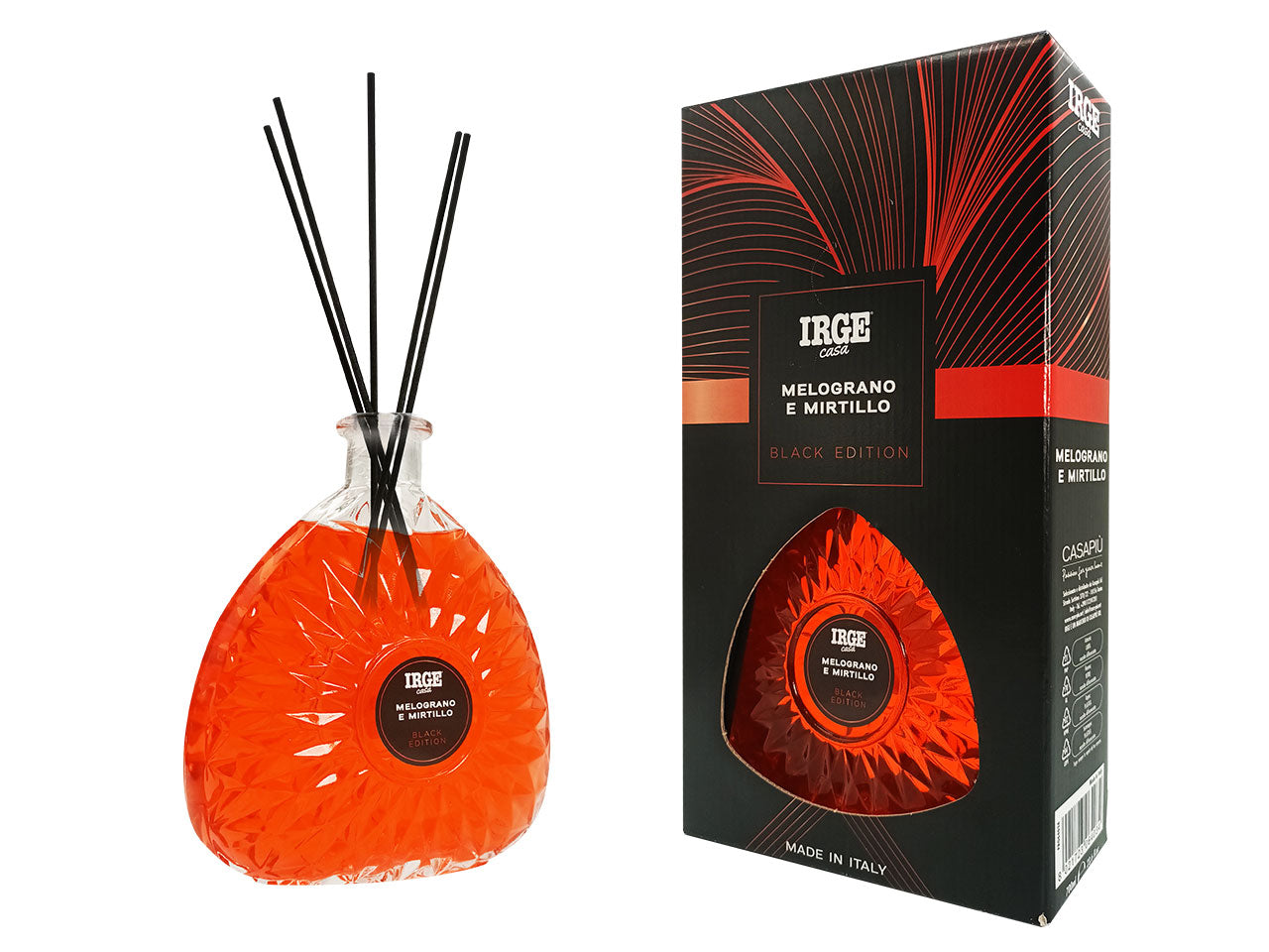 Diffusore di essenza con bacchette 700ml melograno e mirtillo