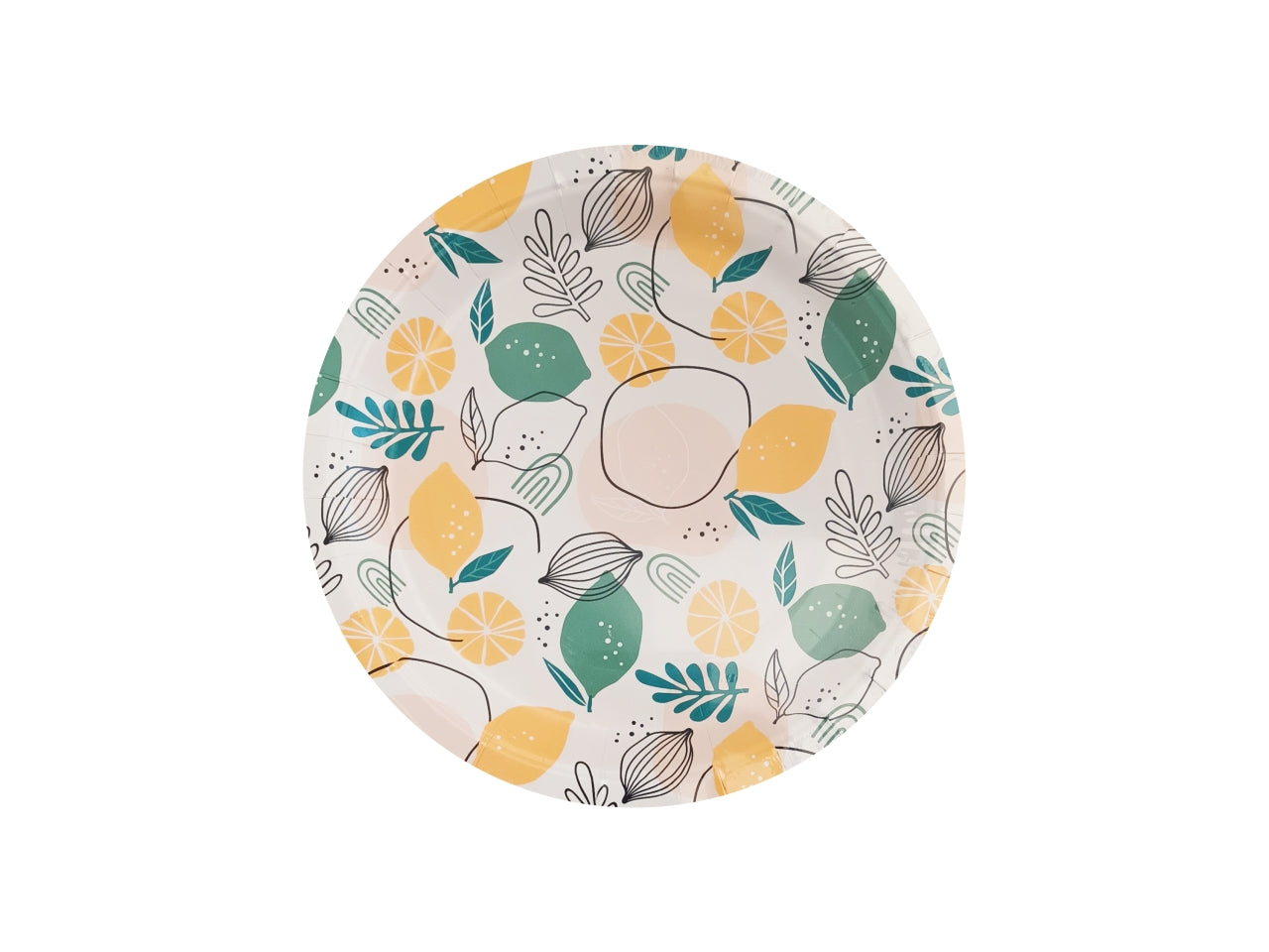 Piatti dessert in carta confezione 10 pezzi fantasia limoni