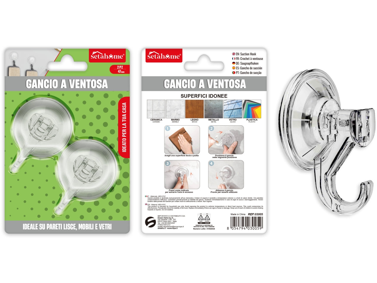 4 fragranze assortite con gancio a ventosa