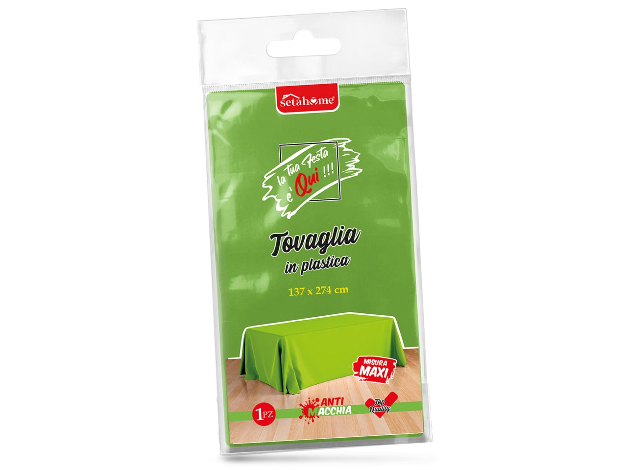 Tovaglia in plastica verde 137x274cm