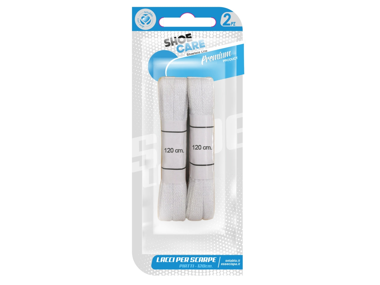 Lacci scarpe piatti 120cm bianco