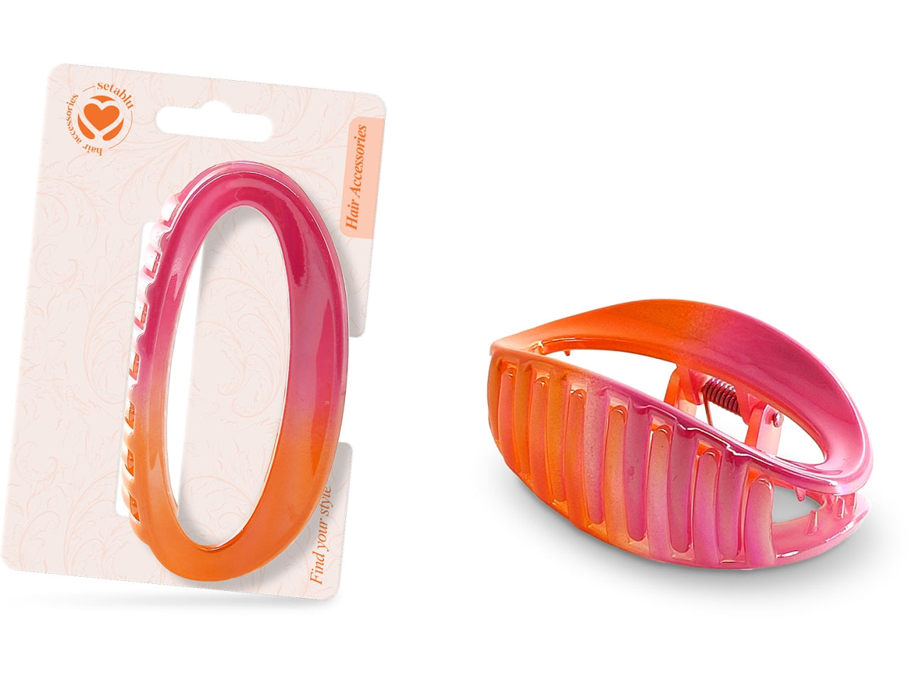 Pinza capelli ovale 8x4cm