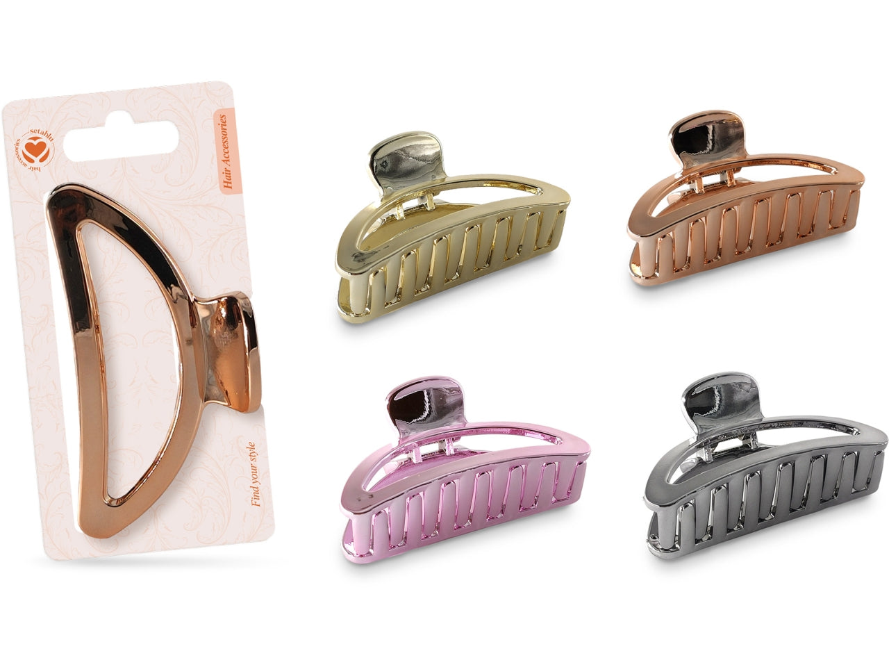 Pinza metallizzata 9cm vari colori