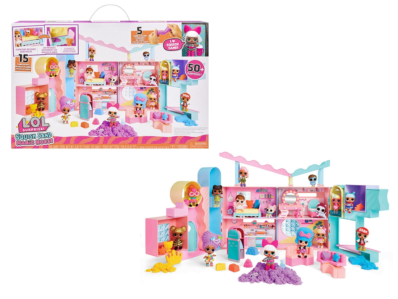 Lol surprise squish sand magic crea acconciatura con sabbia magica