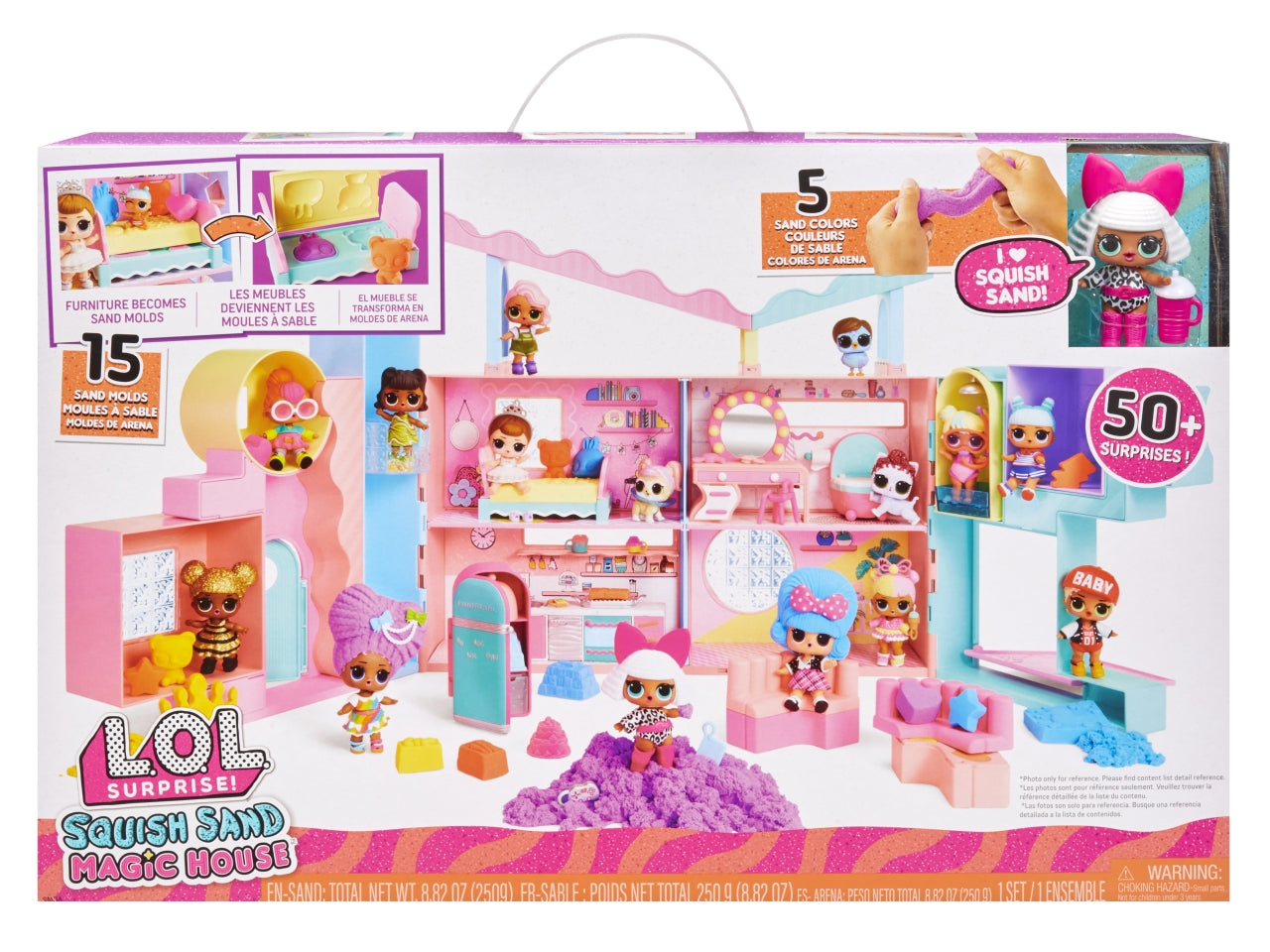 Lol surprise squish sand magic crea acconciatura con sabbia magica