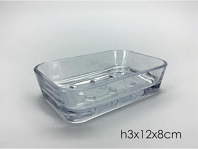 Portasapone in plastica trasparente