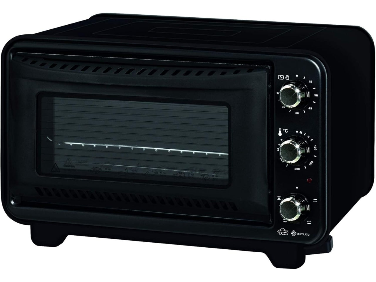 Forno elettrico ventilato 35l con interno smaltato e luce 1300w 52x45h.33cm