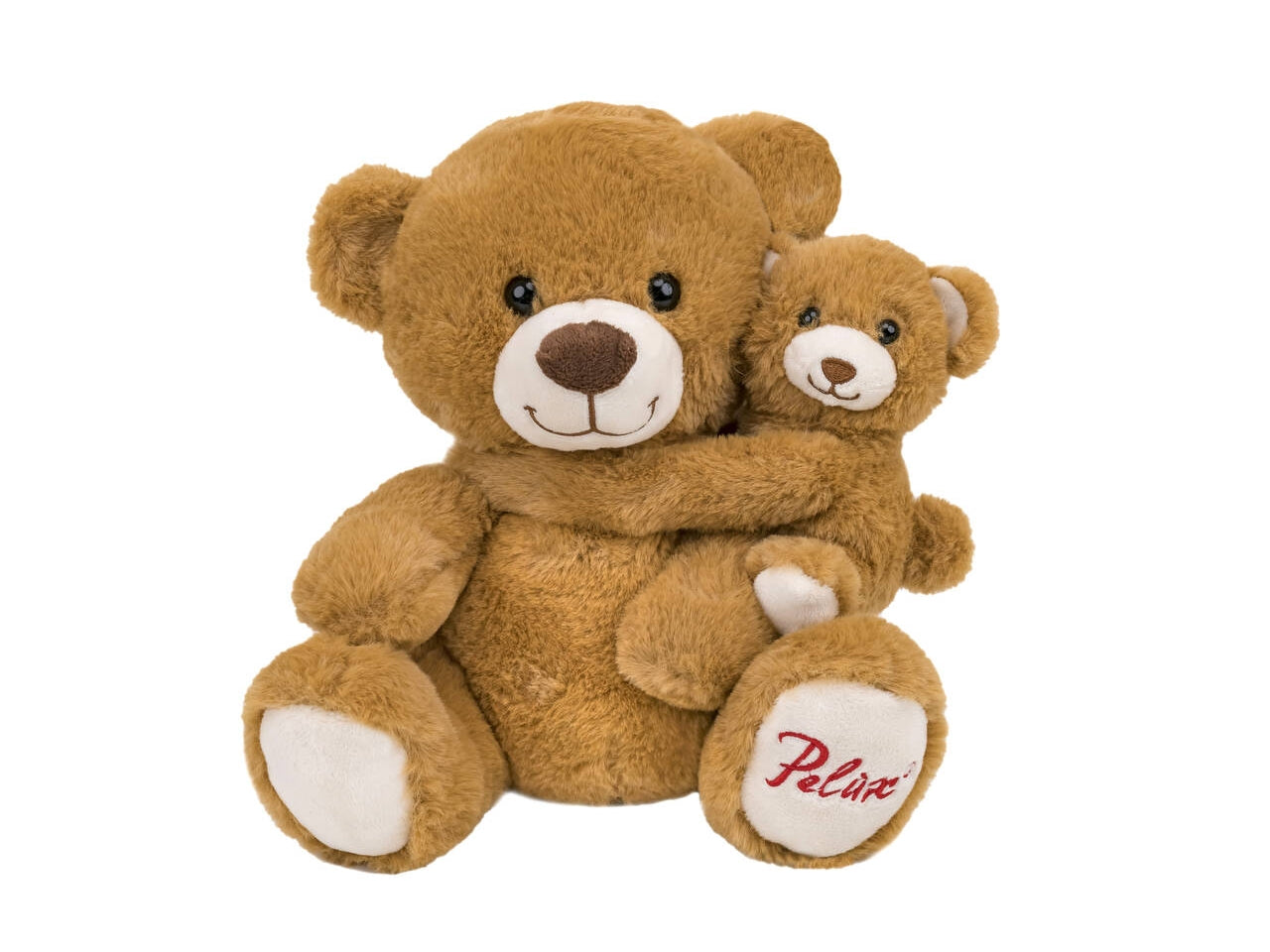 Peluche animale mamma con bebe' 28cm in 4 varianti