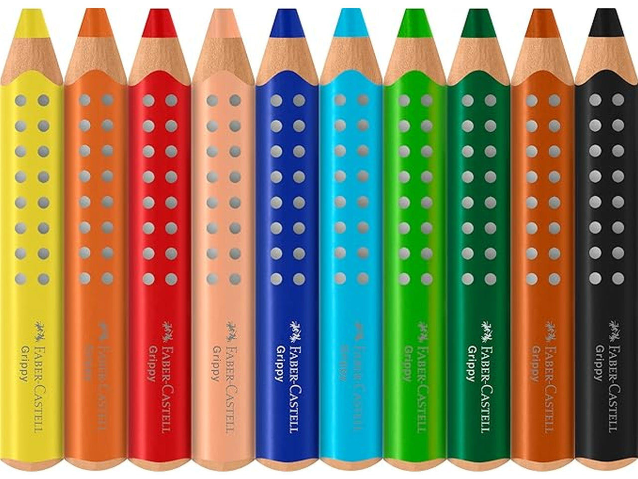 Set di 10 pastelli Jumbo grippy con temperino$