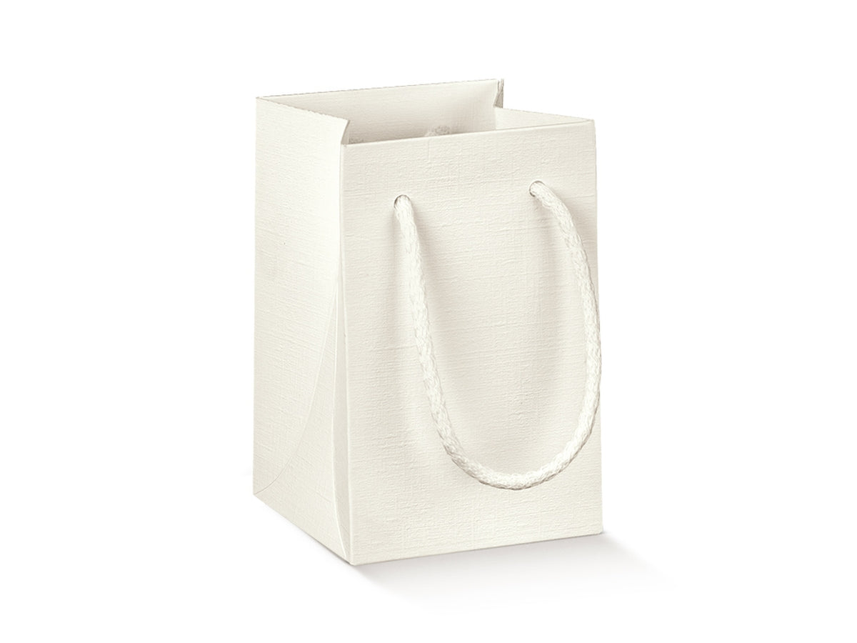 Shopper fibra bianca con finestrella trasparente 11x11x17cm