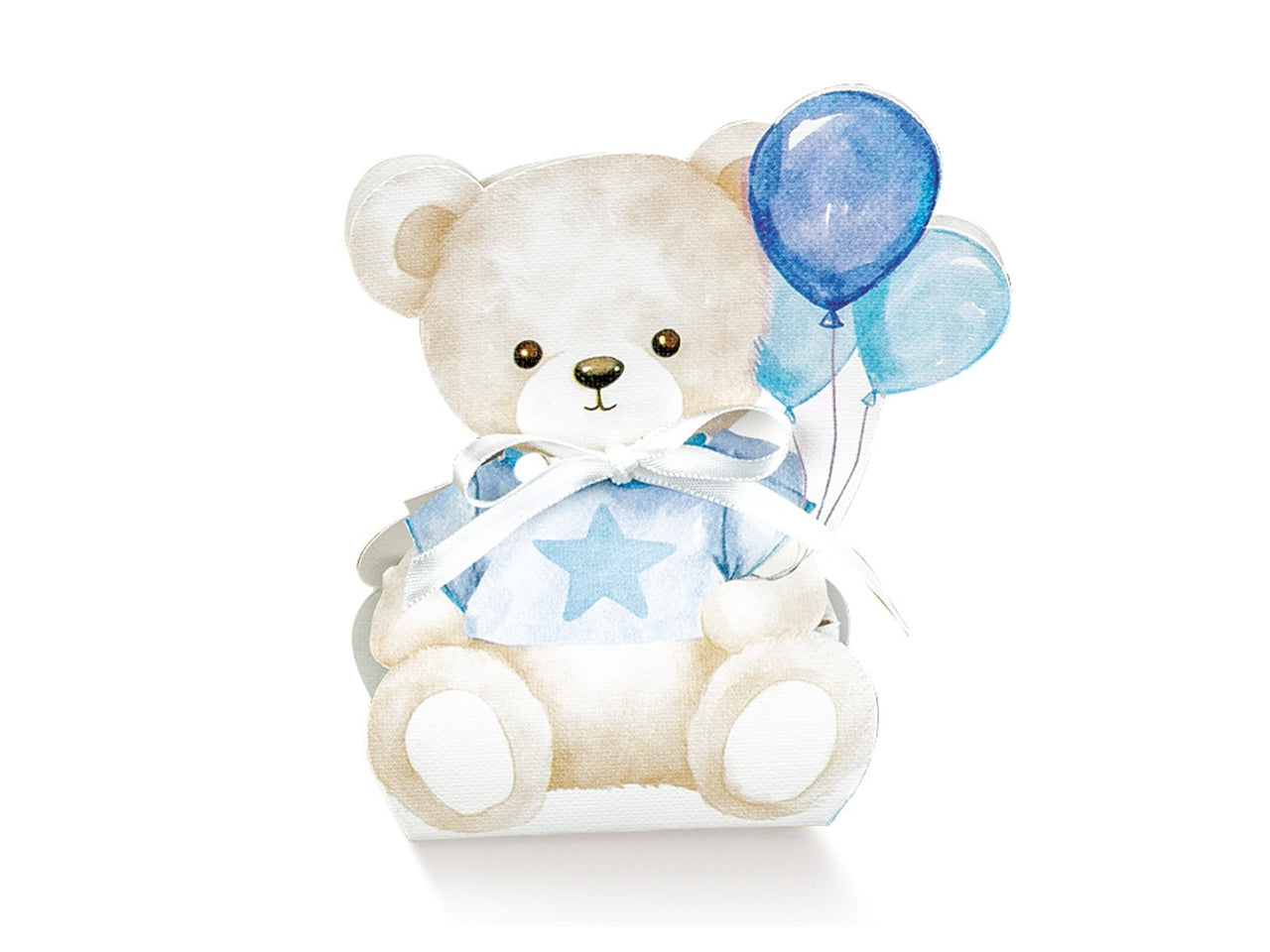 Scatola orsetto palloncino 6x4,5x11cm azzurro