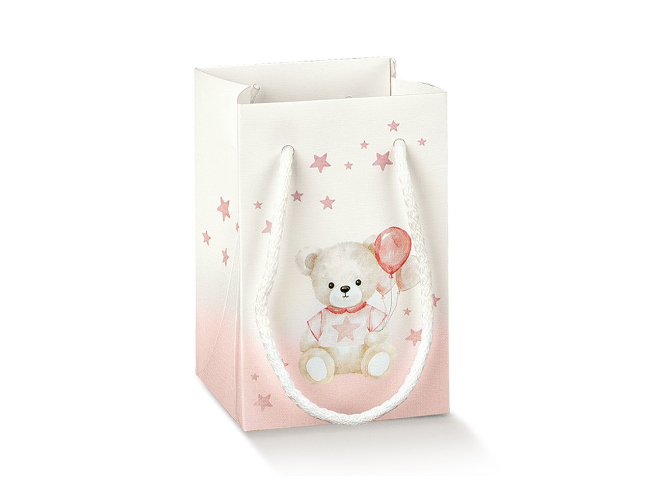 SHOPPERBOX ORSO ROSA 9X9X14CM