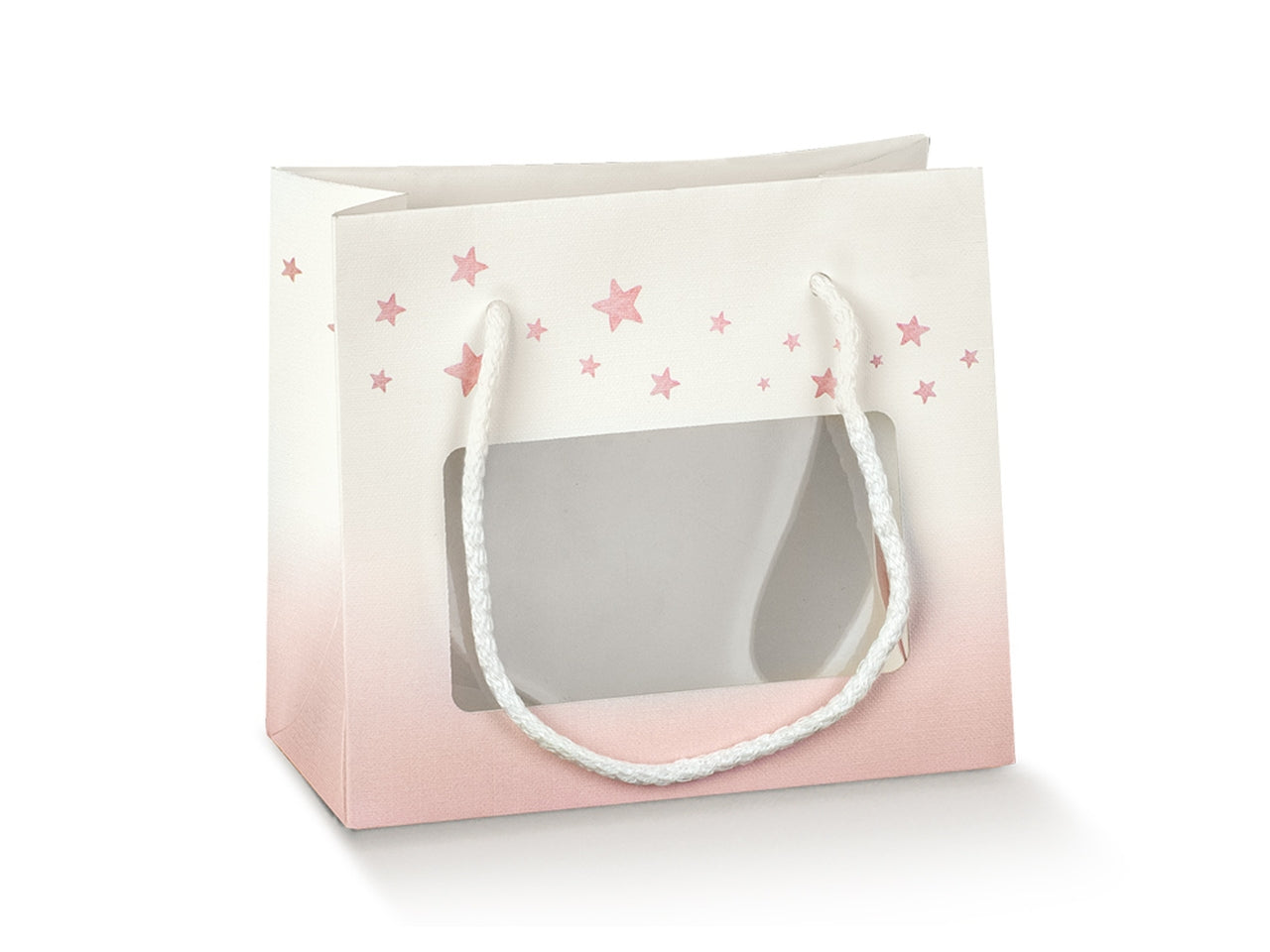 SHOPPERBOX ORSO ROSA CON FINESTRA 16X8X14CM