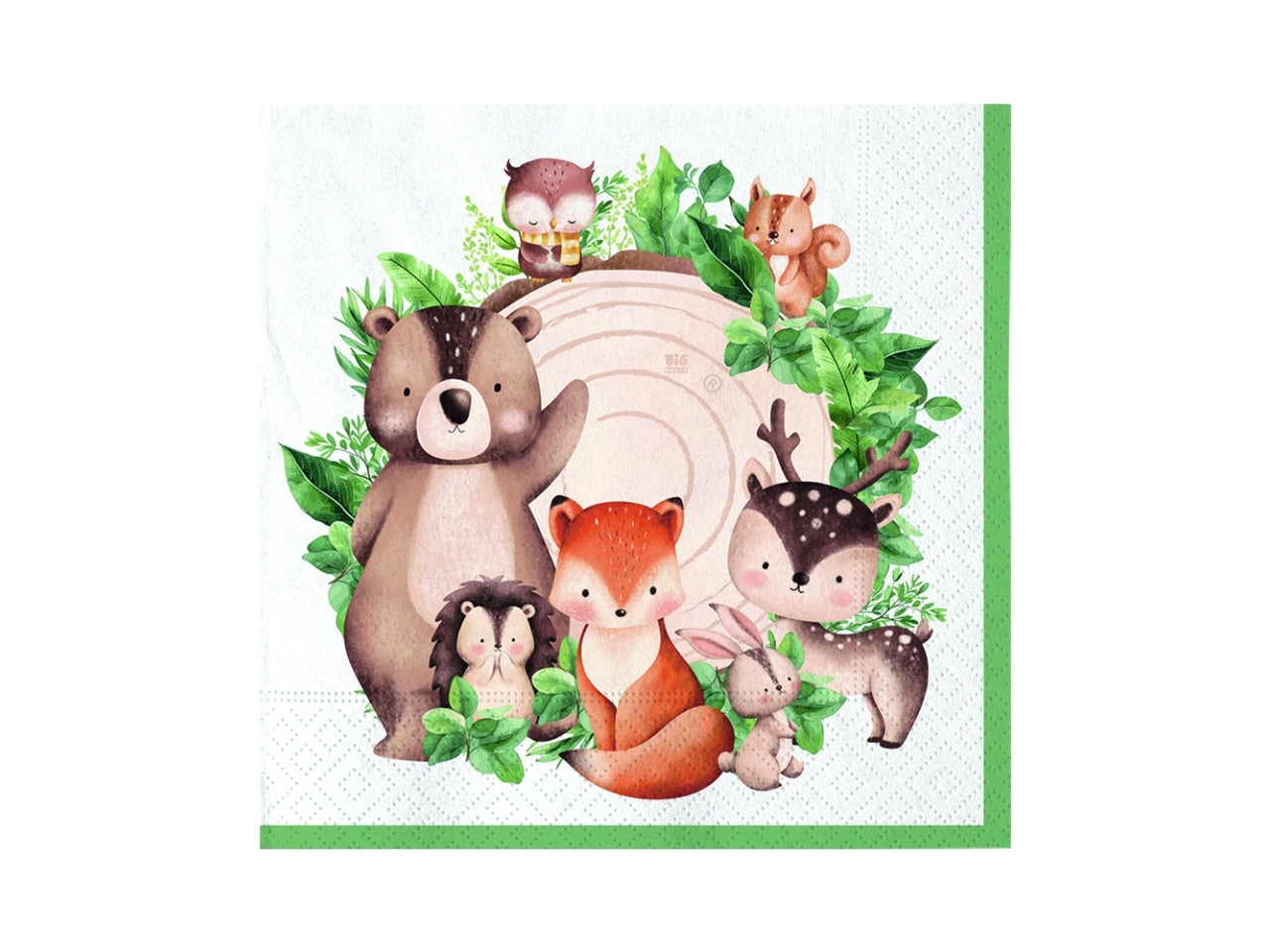 TOVAGLIOLI WOOD ANIMALS 33X33CM CONFEZIONE 16 PEZZI