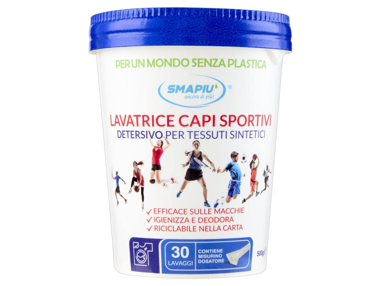 SMAPIU' DETERSIVO LAVATRICE CAPI SPORTIVI IN BARATTOLO DA 500GR $