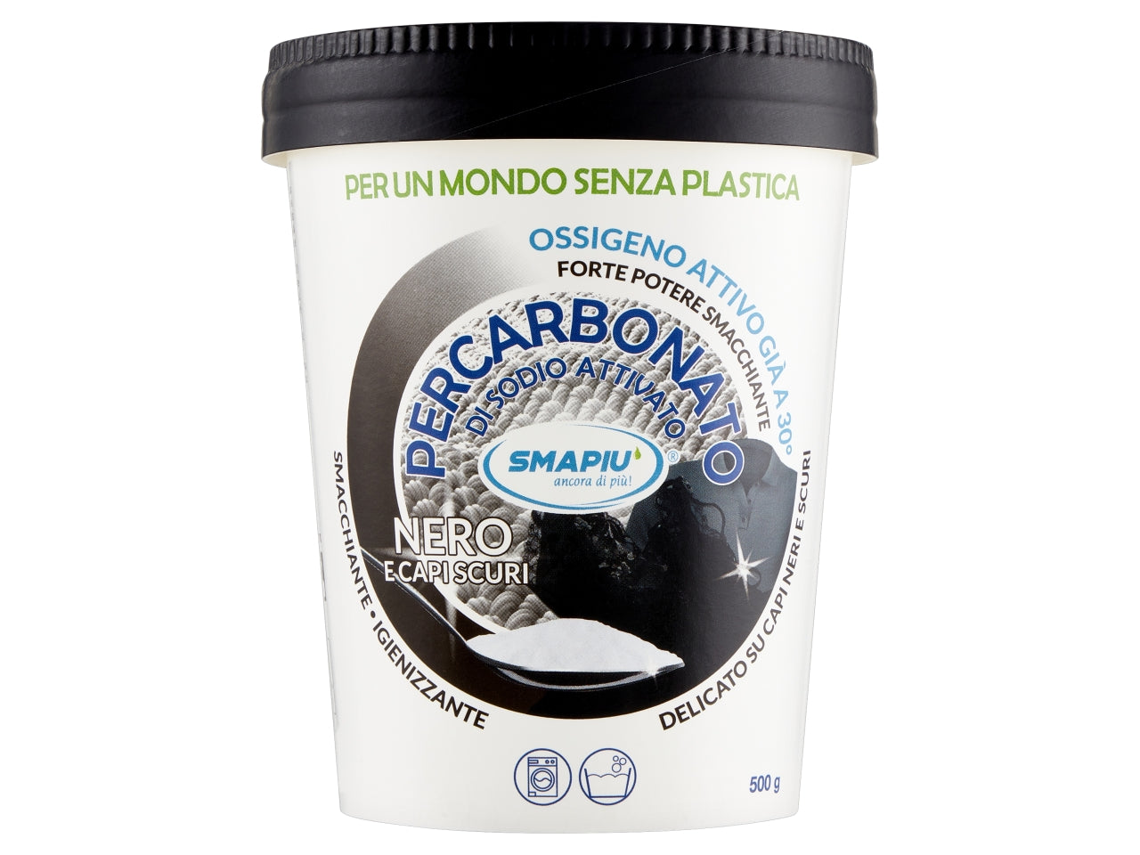 Smapiu' percarbonato di sodio per capi neri e colorati in barattolo da 500gr $