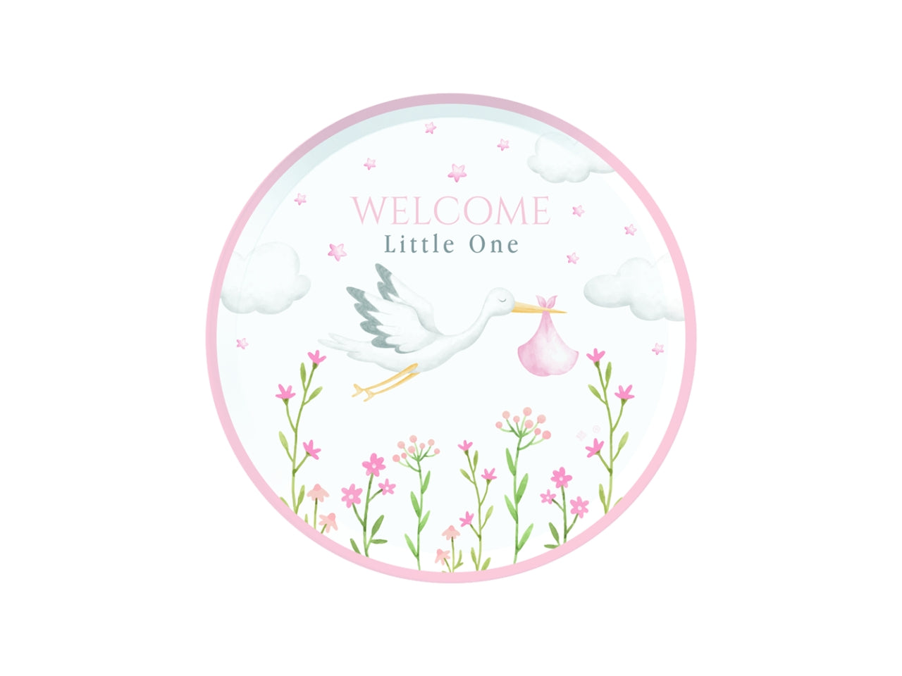 PIATTI WELCOME LITTLE ONE PINK 24CM CONFEZIONE 6PZ