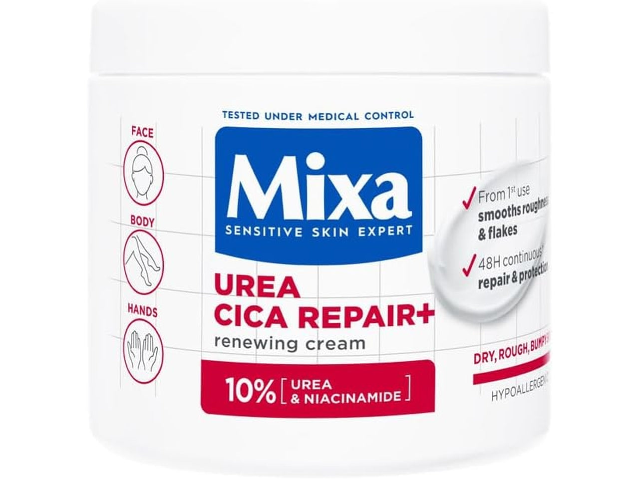 MIXA CICA UREA CREMA RIPARATRICE LEVIGANTE PER PELLI SECCHE 400ML