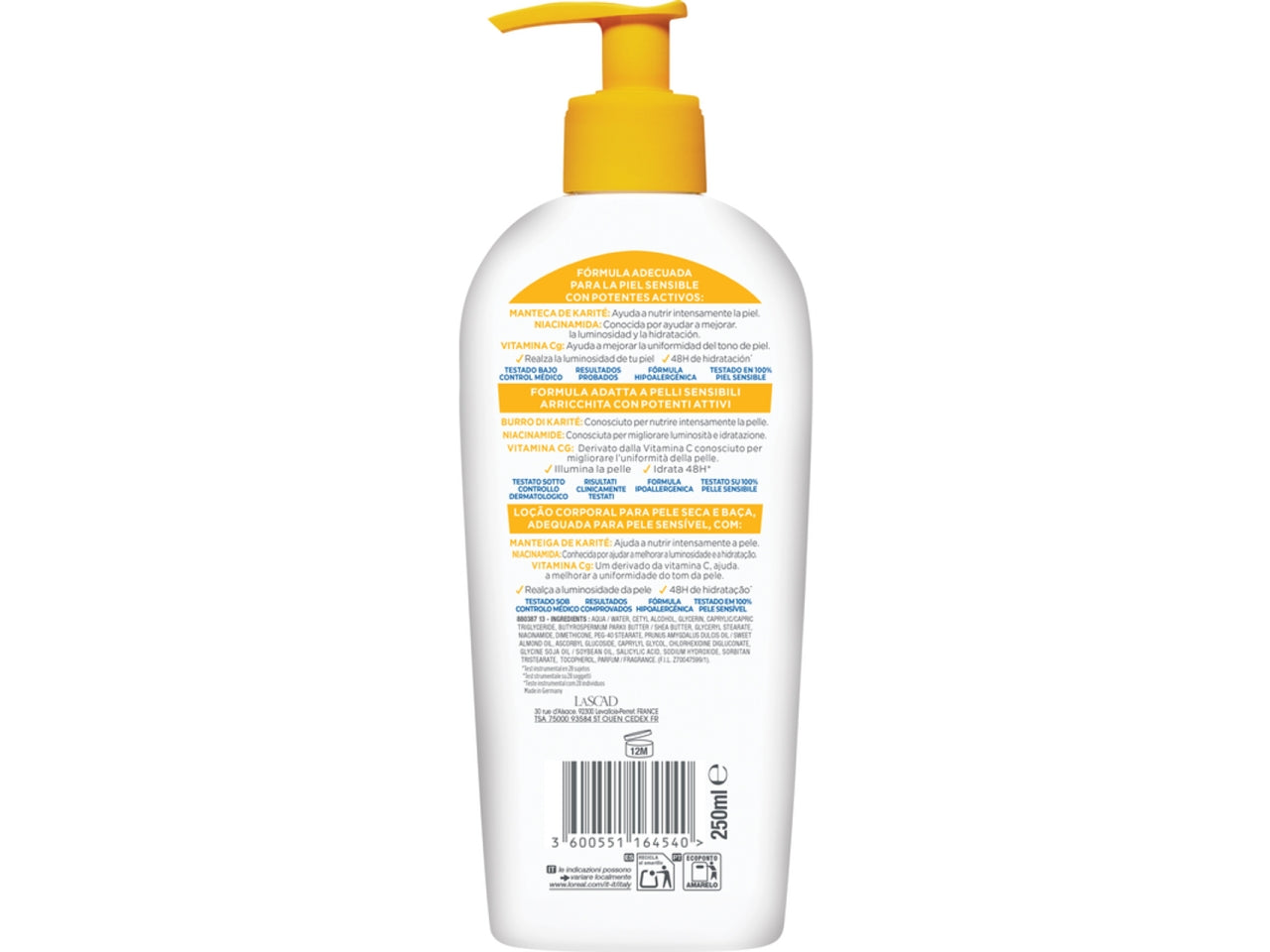 MIXA NIACINAMIDE LOZIONE CORPO PER PELLI SECCHE E SPENTE 250ML