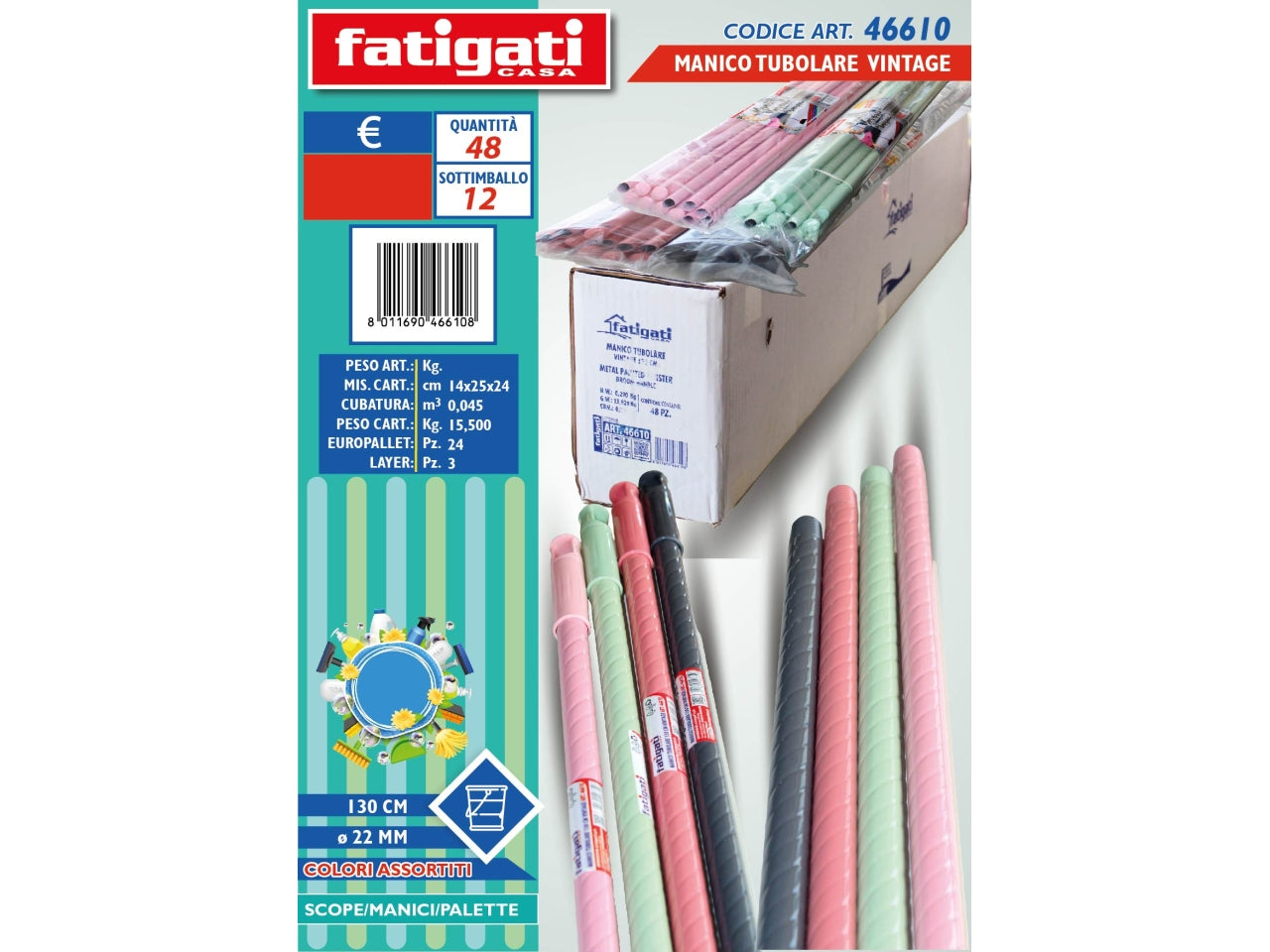 MANICO TUBOLARE VINTAGE 130CM