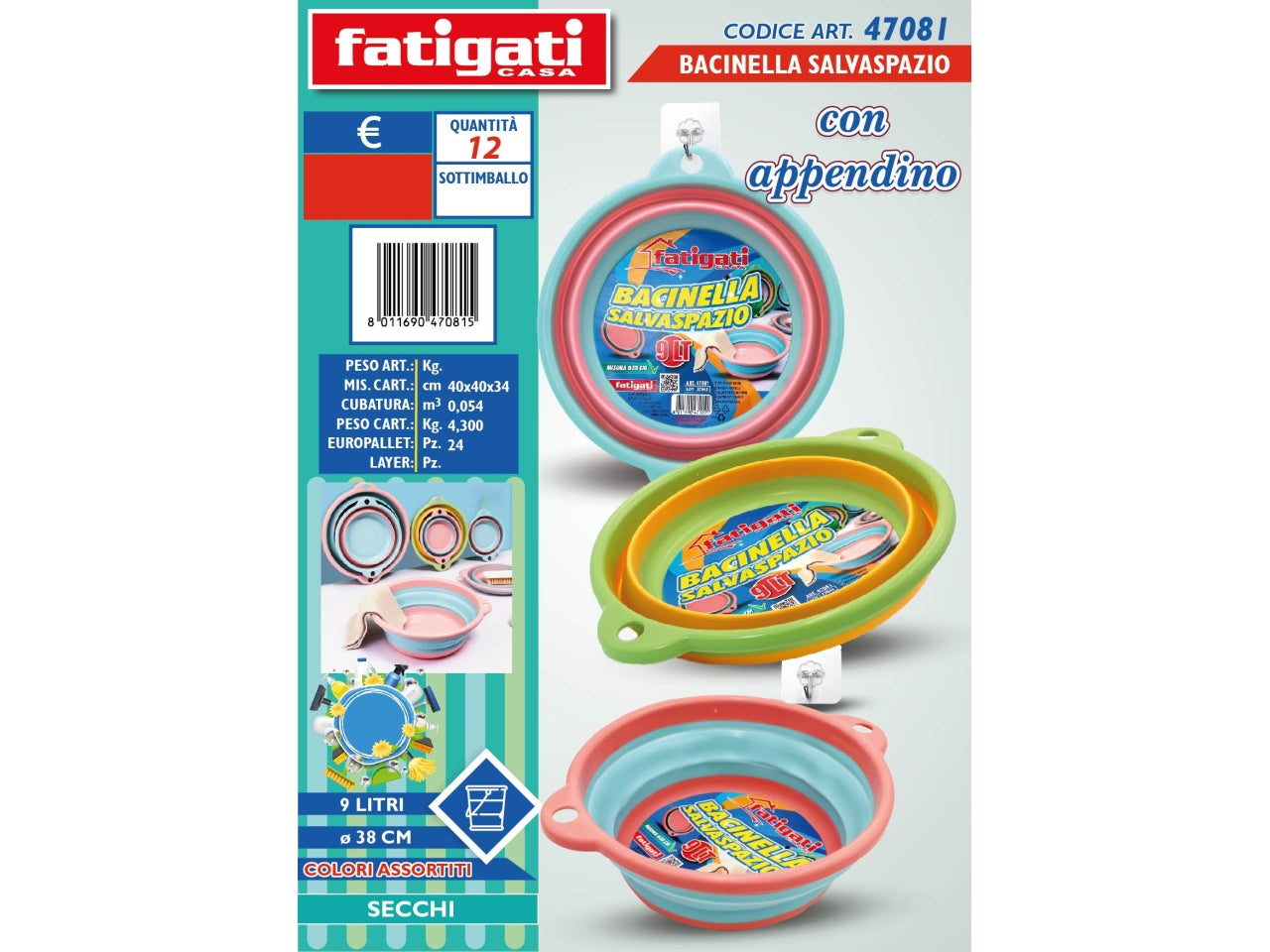 BACINELLE SALVASPAZIO 9LT 38CM