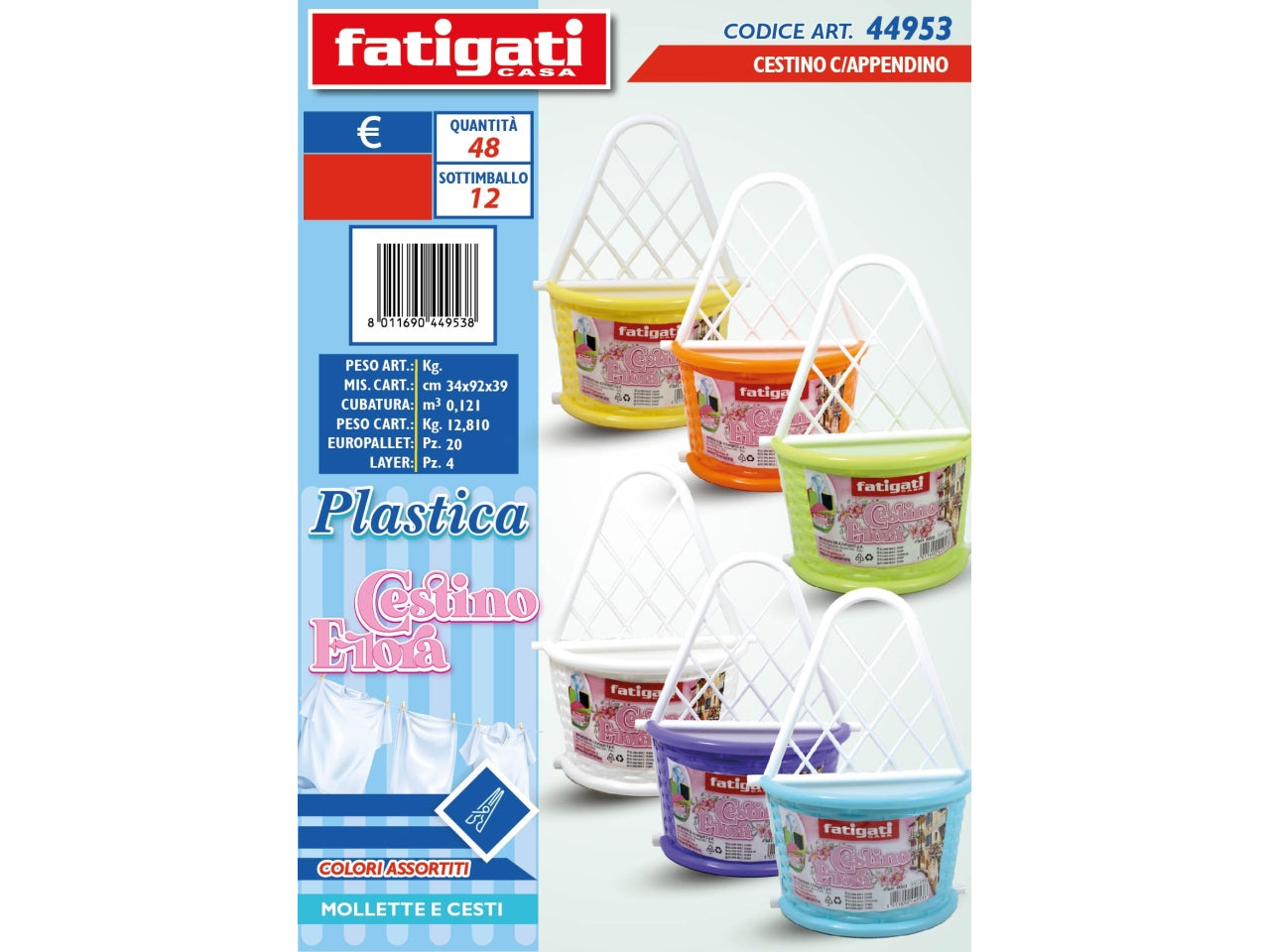 CESTINO ELLORA CON APPENDINO MULTI COLORI ASSORTITI