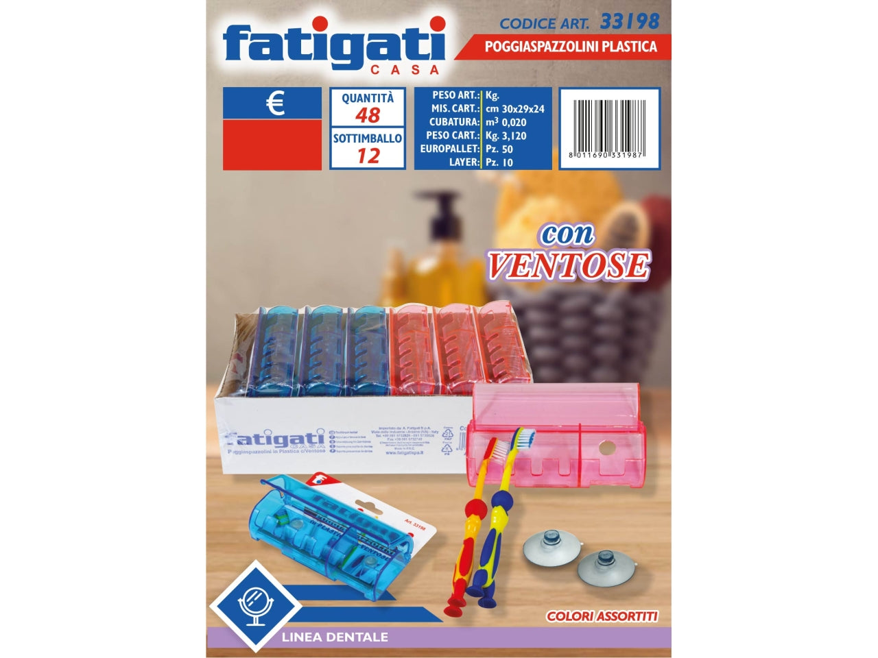 POGGIASPAZZOLINI IN PLASTICA CON VENTOSA