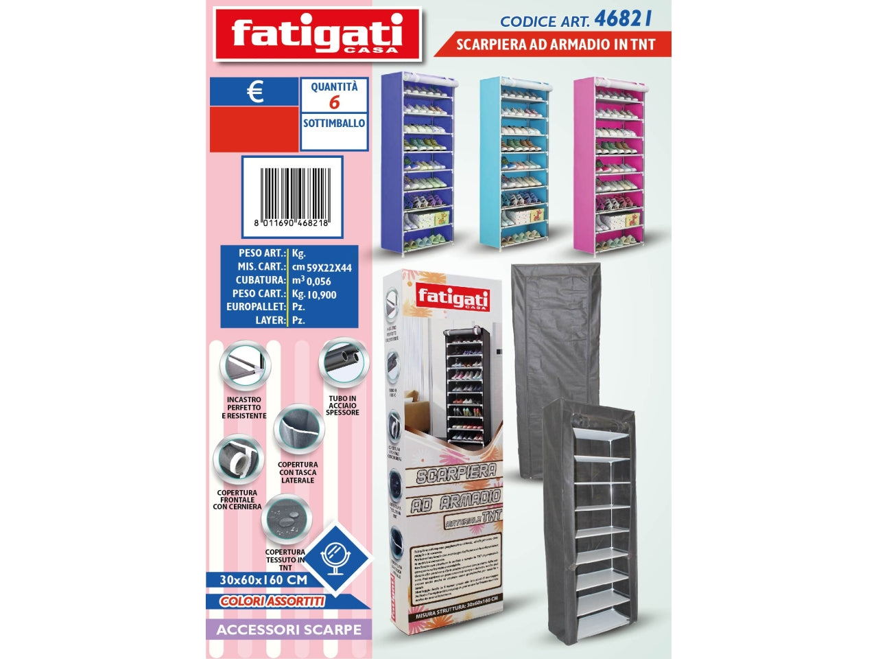 SCARPIERA AD ARMADIO IN TNT 30X60CM