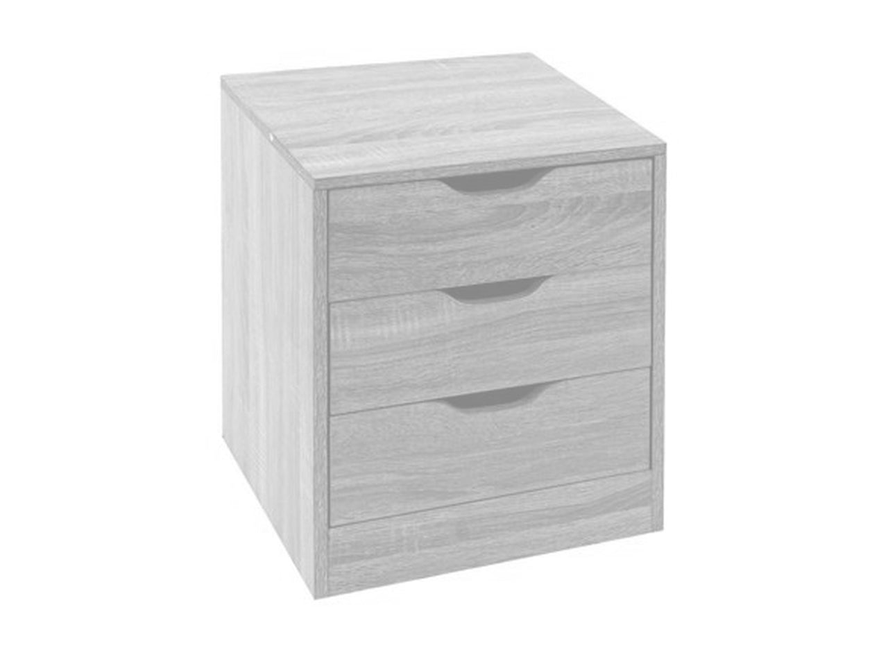 CASSETTIERA CON 3 CASSETTI 50X40X35CM DI COLORE ROVERE BIANCO